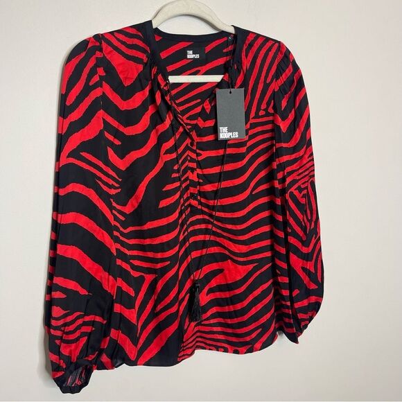 $215 The Kooples Zebra Print Blouse - Black NWT - Picture 8 of 12